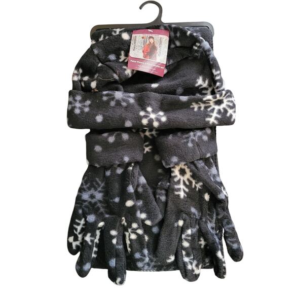 Heat Trendz Black/White Polar Fleece 3-Piece Set NWT - Picture 1 of 5